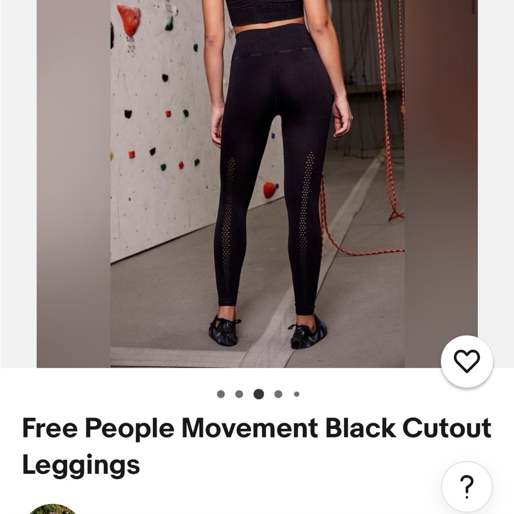 Free People Black Mesh Detail Leggings